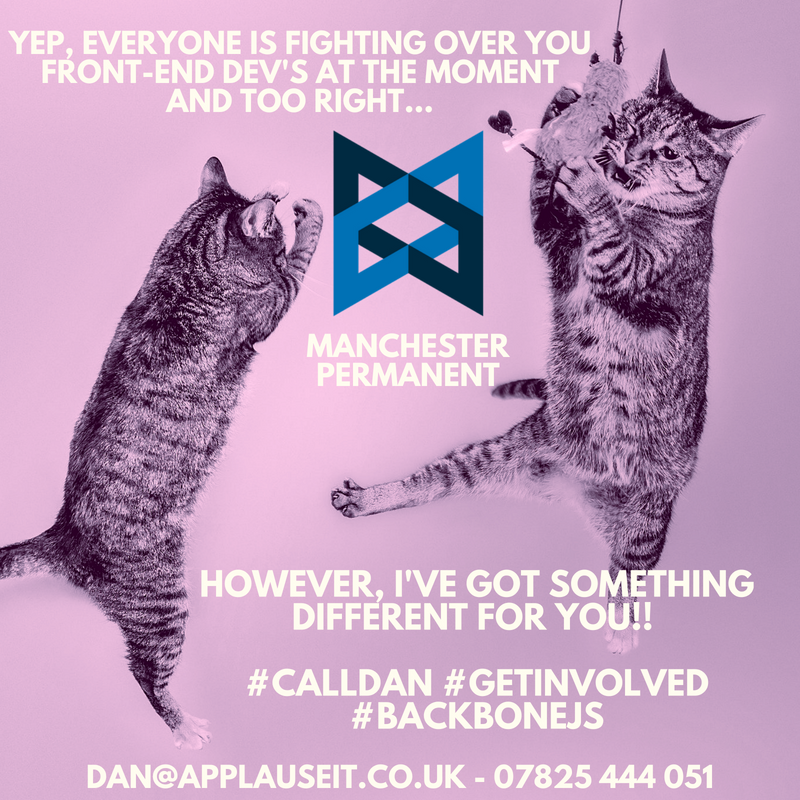 dan_techrecruit's tweet photo. If you are sick of the amount of Front-End Developer roles in Manchester building websites, then get in touch now! Building a Web Application for the Ecommerce industry - B2B #softwareengineering #nodejs #frontenddeveloper #backbonejs #backbone #manchester #recruiting #calldan https://t.co/mAmcuW68ng