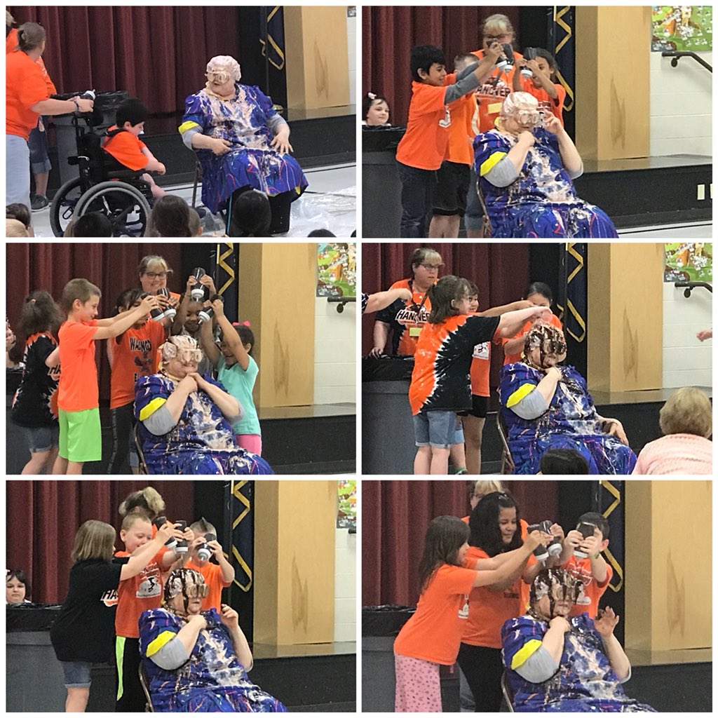 HanStElem's tweet photo. Mr. Foreman’s class helps with HSE’s ice cream sundae! #boxtopwinners #humansundae https://t.co/HTRmIg4xKm