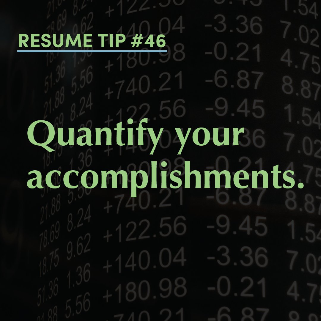 ArrowProf's tweet image. Instead of just listing the responsibilities you had at a previous job, try putting a value on the work you did.