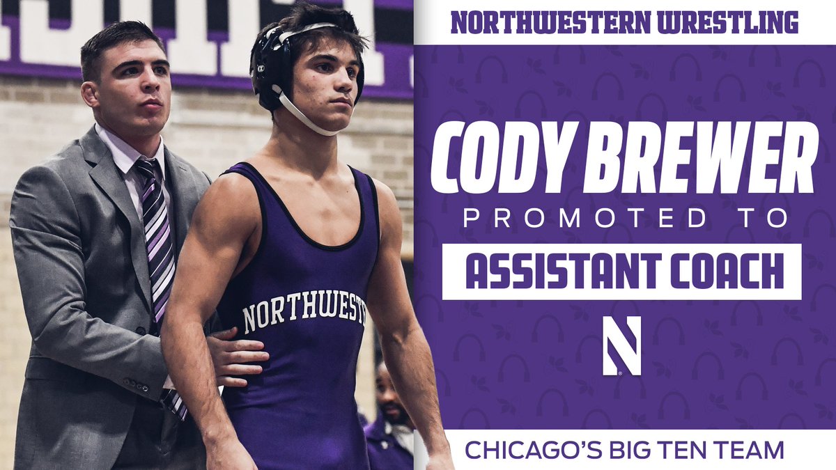 NUWrestle's tweet image. We&apos;re excited to announce that @CodyBrewer_133 has been promoted to assistant coach. #B1GCats

📰 | bit.ly/NU-Brewer
