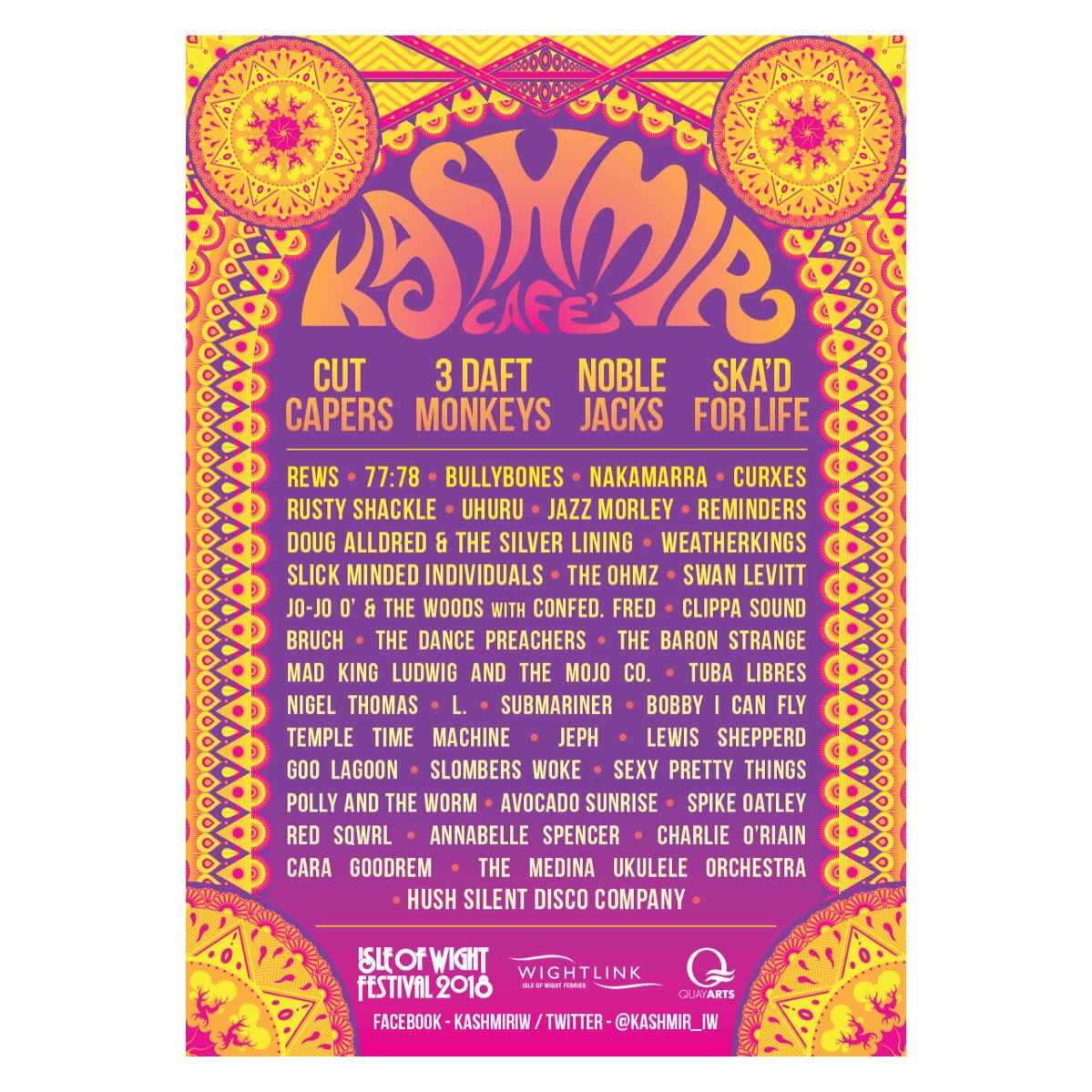 CAN NOT WAIT FOR <a href="/IsleOfWightFest/">Isle of Wight Festival</a> 2018 - We’re going to be rocking out on the Sunday <a href="/Kashmir_IW/">Kashmir Cafe</a> - See you there XX #IOW50