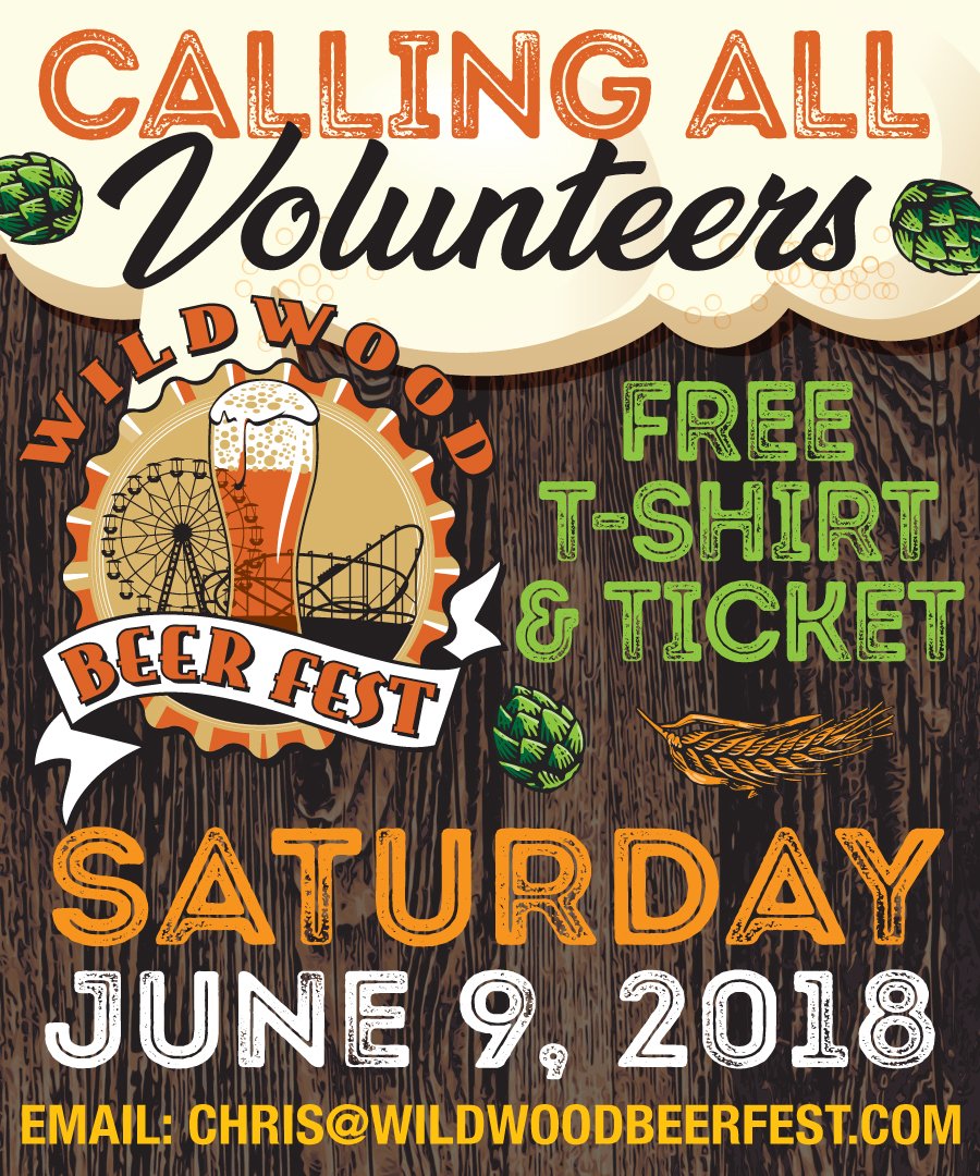 We are still looking for a couple more volunteers!! Please email chris@wildwoodbeerfest.com or call 609-729-8870 to get involved! #NJCB #Craftbeer #beerfestival #wildwoodnj