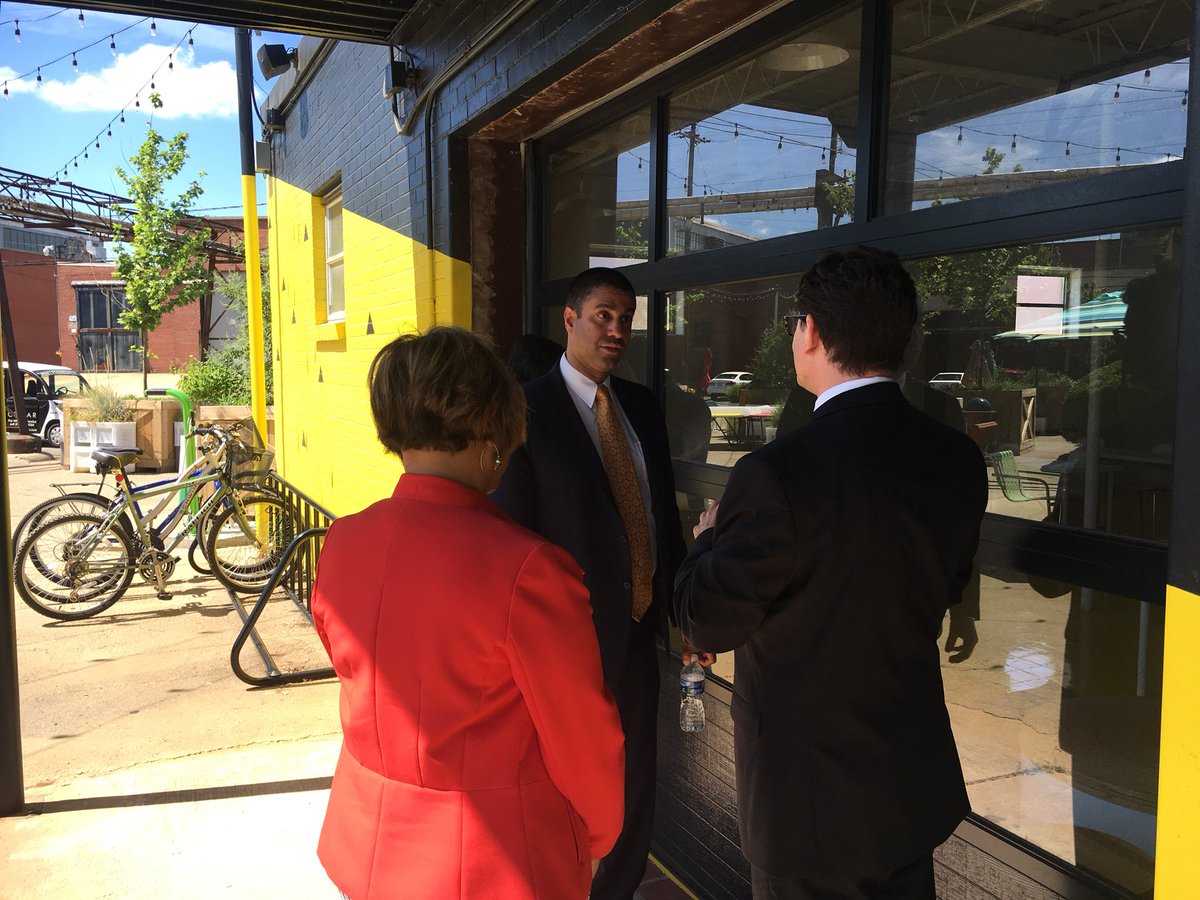 Finding_Nemeth's tweet photo. Enjoyed visiting @weareblktechclt with @AjitPaiFCC and learning about their inspiring work helping to resource, support, and grow black technology businesses throughout the region, all the while building an inclusive ecosystem. Thanks for having us! https://t.co/Eauea2hcCJ