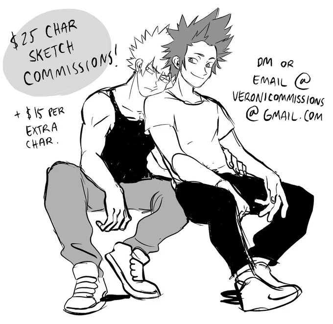 spelled my email wrong so im reuploading but I'm doing b/w character commissions so I can buy lootboxes (and actual important stuff :)) while I'm on hiatus! you can dm or email me a veronicommissions@gmail.com if you're interested! 