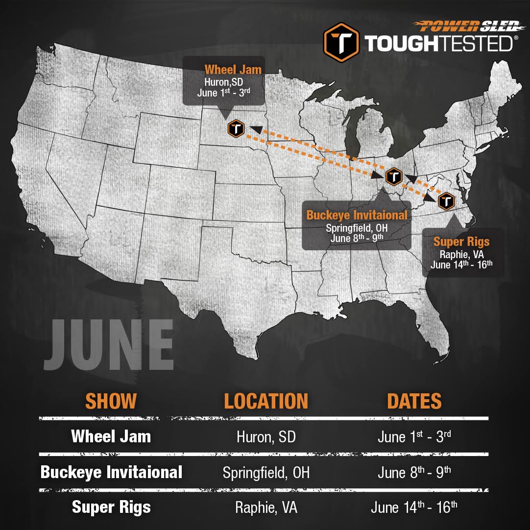 ToughTested's tweet image. A sneak peek of the next few stops on the ToughTested #PowerSled Tour! Be on the lookout for @truckingwithgnw as they make their way around the country &amp;amp; don't forget to snap a photo of the truck using the hashtag #TagThisTruck for a chance to win BIG!