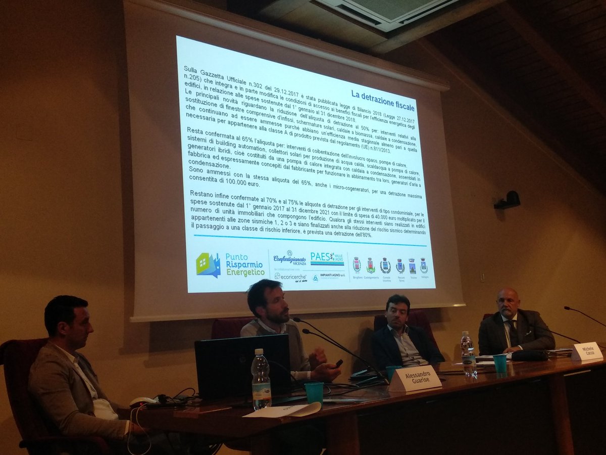 A <a href="/ComuneValdagno/">Comune di Valdagno</a> si parla di #detrazione fiscale in ambito #paesc con <a href="/AssoArtigianiVI/">Confartigianato Imprese Vicenza</a> ed <a href="/ecoricerche/">Gruppo Ecoricerche</a>. #sostenibile