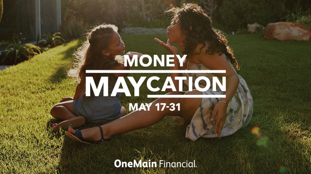 OneMain's tweet photo. A Money Maycation is all about you and making it easier to put a little more green in your summer. See how we're celebrating: https://t.co/jZEOX3lDJq https://t.co/QQZZrfupnD