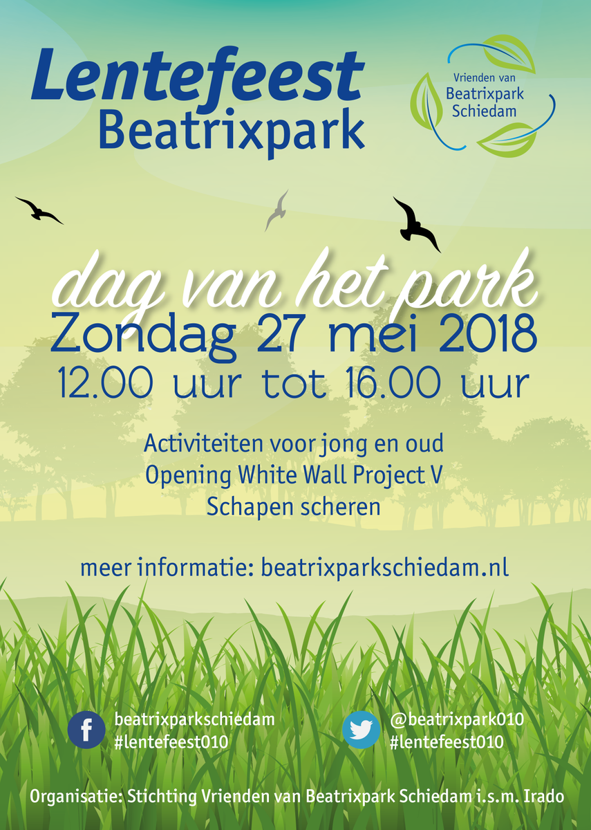 Komende zondag de 7e editie van #lentefeest010 <a href="/beatrixpark010/">beatrixparkschiedam</a> #Schiedam. Officiele opening 13.00 uur BBQ veld. Activiteiten tussen 12.00 en 16.00 uur. Kinderboerderij start vanaf 10.00 uur.
