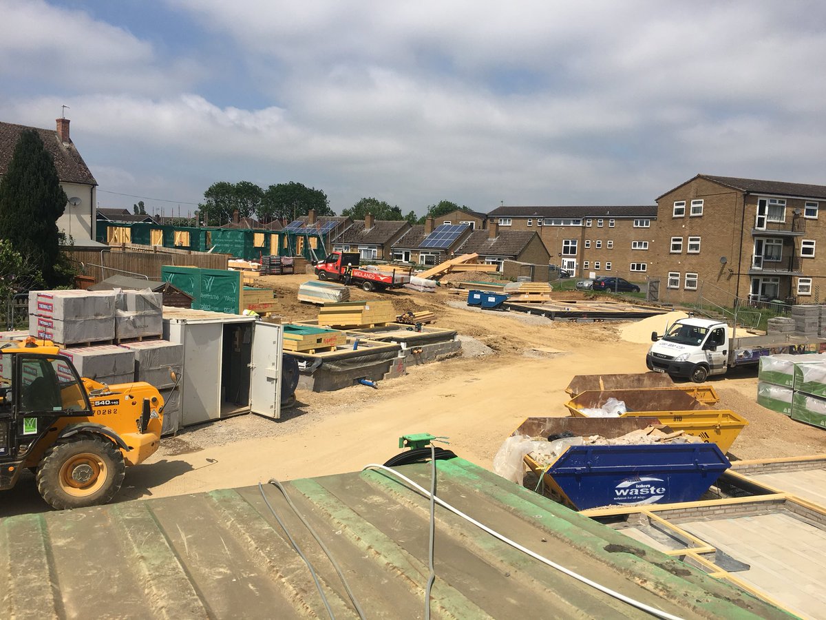 RWillisTrad's tweet photo. #day1 #newstart - So this is the view from the site office for timber frame specialists @WestleighHomes Oakham project. Our scaffold starting to be erected in the background of the first 3 plots. Let’s see how this picture changes over the coming months @TRAD_Scaff #scaffolding https://t.co/4zSfHU1Mi2