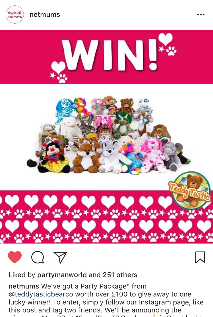 TeddyTasticCo's tweet photo. COMPETITION!!! Visit @netmums on Instagram to enter! Win a Party Package worth over £100! Winner announced 29th May at 12pm! 🧡💙 https://t.co/ecwMMzeubH