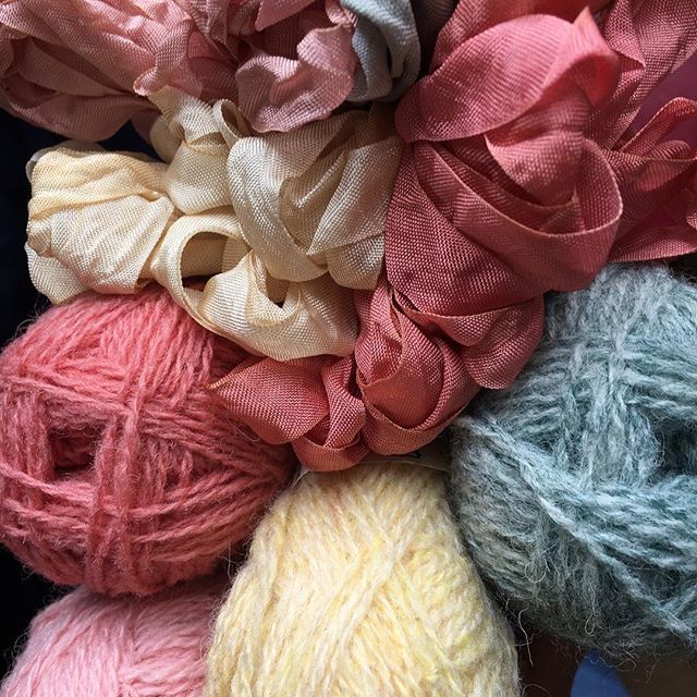 probablyjane's tweet image. Yarn and ribbon inspiration. Monahan ribbon and @jamiesonsofshetland Spindrift @looplondonloves #yarnlove #strandedcolourwork ift.tt/2s33jdG