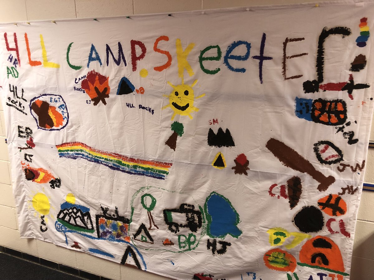 CHARGERSDE's tweet photo. Camp Skeeter flags are flying around Dassel Elementary.  Now 4th grade is in on the fun. #WeRDC #DasselRocks https://t.co/0GNH1EtFul