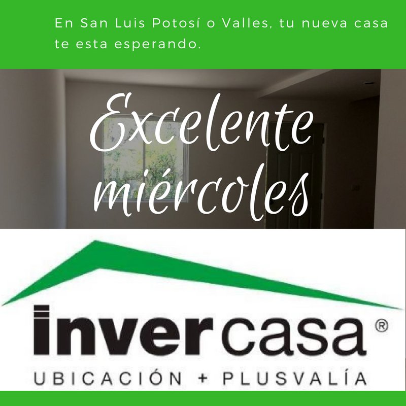 invercasaslp's tweet photo. Llámanos al (444) 113 671! #FelizMiércoles #InverCasa #SLP https://t.co/BccIahxiBt