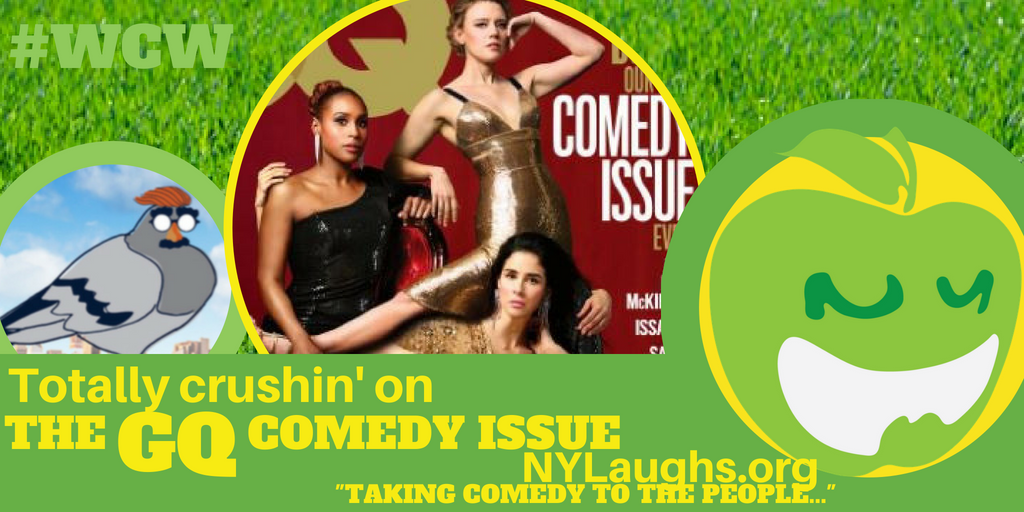 NYLaughs's tweet photo. We are triple crushin' this week for #WCW and the @GQMagazine Comedy Issue with @SarahKSilverman @kmcnuggets and @IssaRae and all of their limbs.
#WomanCrushWednesday #WCW #nyclife #newyorker #StandupComedy #Comedy #newyorkcomedy #GQComedyIssue
https://t.co/4olgFydYWD https://t.co/rnUTV2KGwH