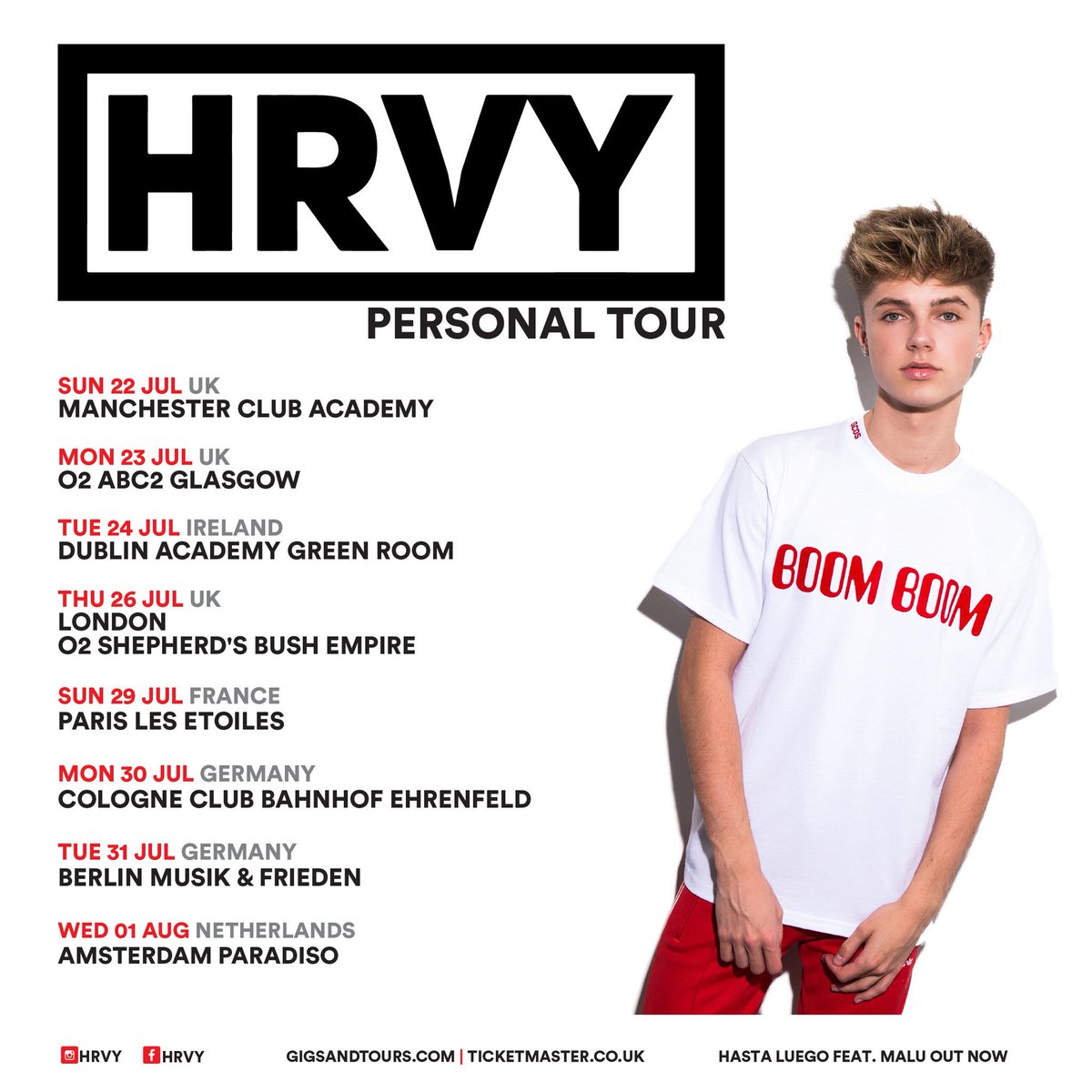 HRVY's tweet photo. Uk and Europe I’m coming ☺️ it’s been a long time coming, tickets on sale this Friday 10am❤️ https://t.co/QmZN3Se6Dp