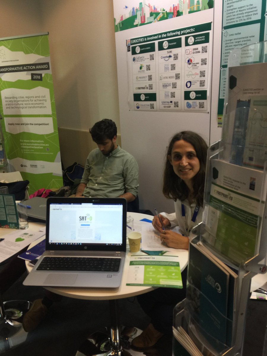 Have you ever wondered about the carbon footprint of #ICT? @ICTFOOTPRINT.eu is at the #EUGreenWeek along with @EUROCITIEStweet projects. Visit the stand 17 to get more info!