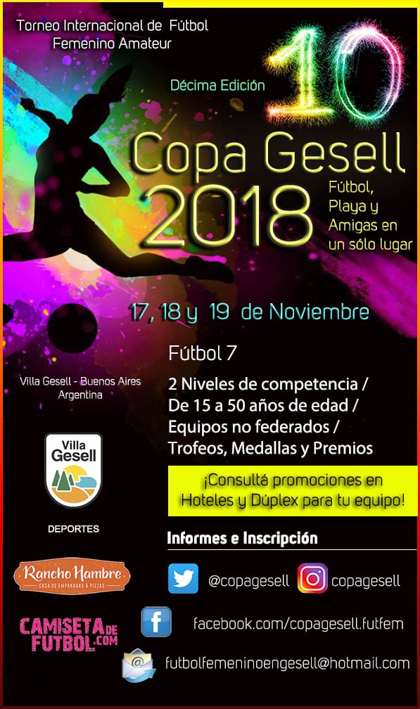CopaGesell's tweet photo. ABRIO LA INSCRIPCION!! 
Tardamos un poco, pero a partir de hoy se abre la Inscripción a la Copa Gesell 10ma Edición, que se hará del 17 al 19 de Noviembre en Villa Gesell, Bs As, Argentina. Y este año incluímos una Cena de Bienvenida en Pueblo Límite para festejar las 10ma! https://t.co/JOhUngtBLS