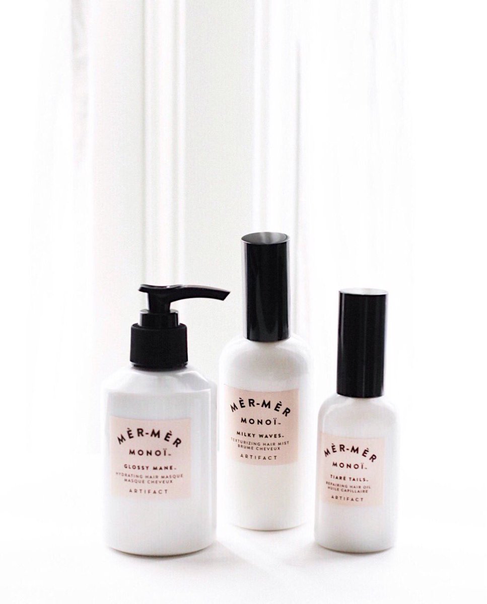 ArtifactSkinCo's tweet photo. Summer hair trio. Treat, texturize and protect. ✨ #MerMerMonoi #BottledByMermaids 📸: @rebekahmadisyn xo 

#greenbeauty #mermaidhair #summerhair https://t.co/zTx5WGpWYZ