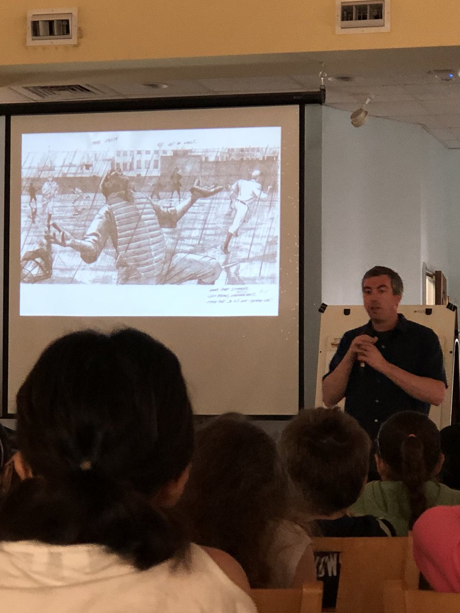 We had an awesome author visit with Matt Tavares! We learned so much about him and what it means to be an author/illustrator. He even made a sketch for Baker School of one of our own! Thank you Mrs Ewenstein and <a href="/tavaresbooks/">Matt Tavares</a> !