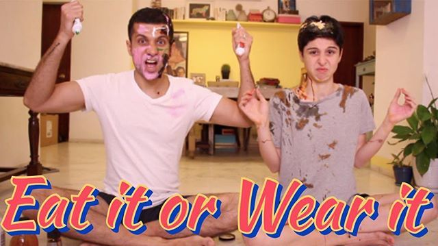 vaibhavtalwar's tweet photo. This week on @couplingalong we did the Eat It Or Wear It Challenge!! Watch it now. Link in bio. #coupling #cheggitout #letusdothis https://t.co/QI0BzQwWF1 https://t.co/0sig84qzOI