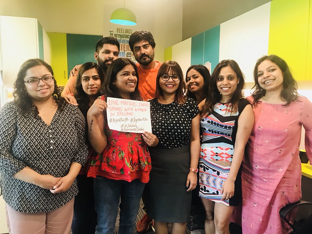 YadavVithika's tweet photo. @lovemattersinfo supports access to safe, legal, and affordable abortion for women everywhere, including in Ireland. We stand #Together4Yes on May 25th, when Ireland votes on the abortion referendum. 
#RepealThe8th #InSolidarity #ChoiceOverStigma https://t.co/zlXsWRZDGn