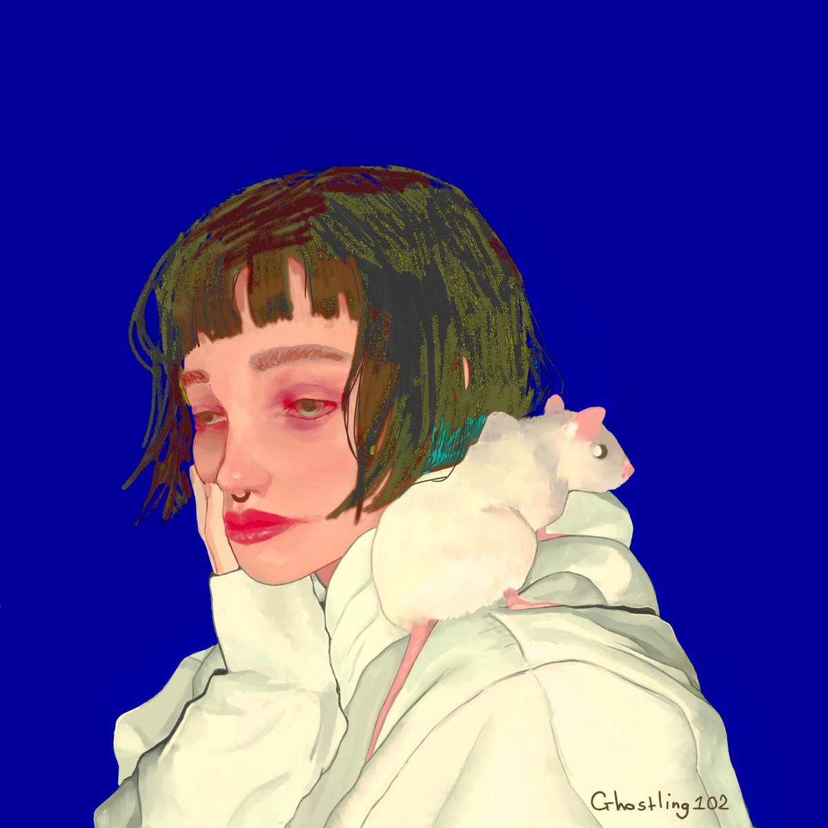 ghostling102's tweet photo. A girl and her rat mourn the death of a suicidal friend

#digitalart #illustration #artistsontwitter #krita #semirealism #painting https://t.co/t49M7ozEwe