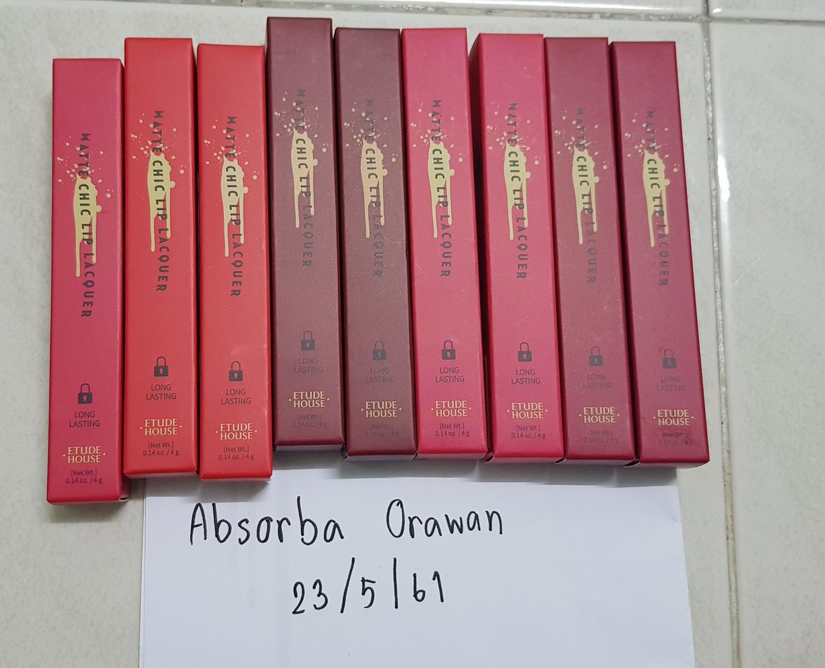 absorbar's tweet photo. พร้อมส่ง Lip #RedVelvet #PK003 #OR201 #RD303 #RD302 ราคา 280 บาท ลทบ. 30 /ems 50 https://t.co/mmmb5W39Cg