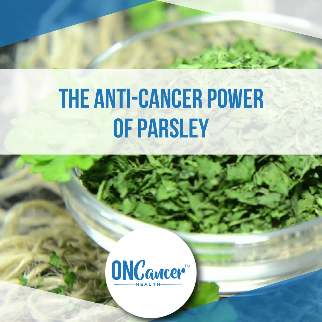 ONCancerHealth's tweet photo. Parsley, especially dried, is high in apigenin - a flavonoid with wide-ranging #chemopreventive properties: enhances programmed cell death in cancer cells, prevents growth of new blood vessels to tumors, &amp; increases levels of protective #antioxidants. #cancernutrition https://t.co/H4BfSfCsxu