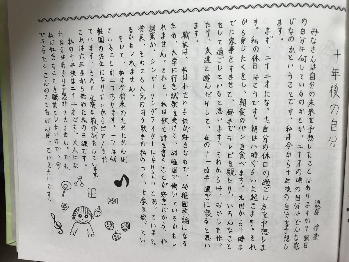 兼平 剛 自分は卒アル全部この前の引っ越しで捨てたけれど小学校で 10年後の私 を作文するのは定番なんですね ちなみに煙草は吸いたくないけれど酒は飲みたいとかそんなんばっかで ちっとも人生について語っておらず日々流されるだけの人間の悪い見本は 兼平 剛 自分は卒アル全部この前の引っ越しで捨てたけれど小学校で 10年後の私 を作文するのは定番なんですね ちなみに煙草は吸いたくないけれど酒は飲みたいとかそんなんばっかで ちっとも人生について語っておらず日々流されるだけの人間の悪い見本は
