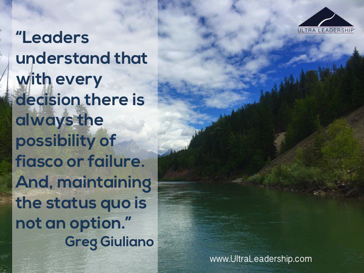 greggiuliano's tweet photo. Is the status quo working for you or against you? What must happen for things to shift? (Hint: You must happen.) #UltraLeadership #Leadership #Coaching https://t.co/uqDEPHBgLt