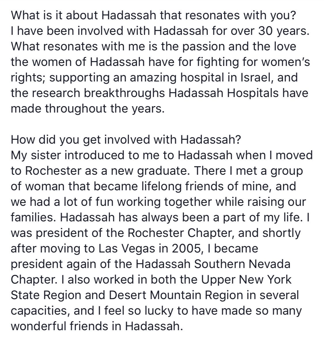 Hadassah_SNV's tweet photo. LOOK WHO IS BEING FEATURED ON HADASSAH'S MEMBER OF THE MONTH: https://t.co/AIUR1syHVZ
Barbara Fine of Las Vegas, NV
Hadassah Southern Nevada.            It's the 100th anniversary of the Henrietta Szold Hadassah-Hebrew University School of Nursing. #HadassahLove https://t.co/t0mNk3oHZi