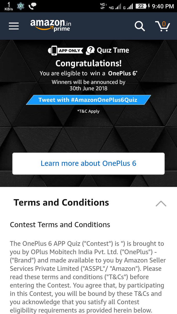 sunilkanagal's tweet photo. #AmazonOnePlus6Quiz https://t.co/LgthAuTunW