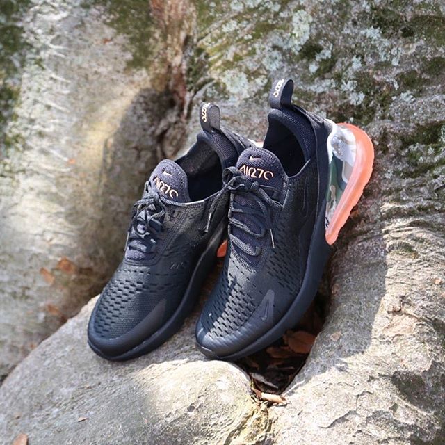 air max 270 camo sunset on feet