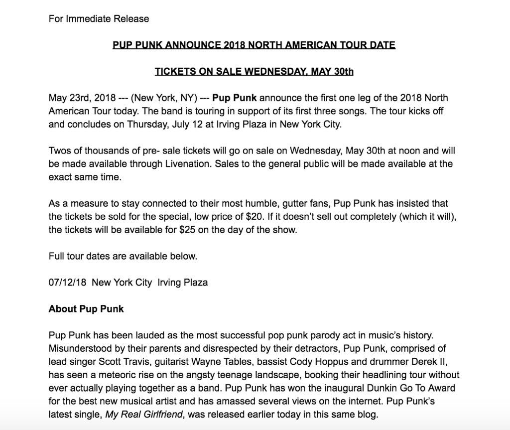 Barstool Sports on Twitter "Pup Punk announces 2018 North America tour