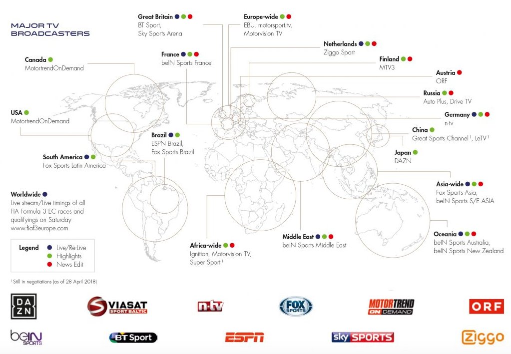 Formula_EM_'s tweet photo. A global TV presence. As was the case in the recent past, the 2018 @fiaf3europe once again will feature comprehensive international #TV #coverage. Get to know the details on our website: https://t.co/ajnQ0S6pxM #FIAF3 #FIA #F3 https://t.co/DuzcNVVAsl