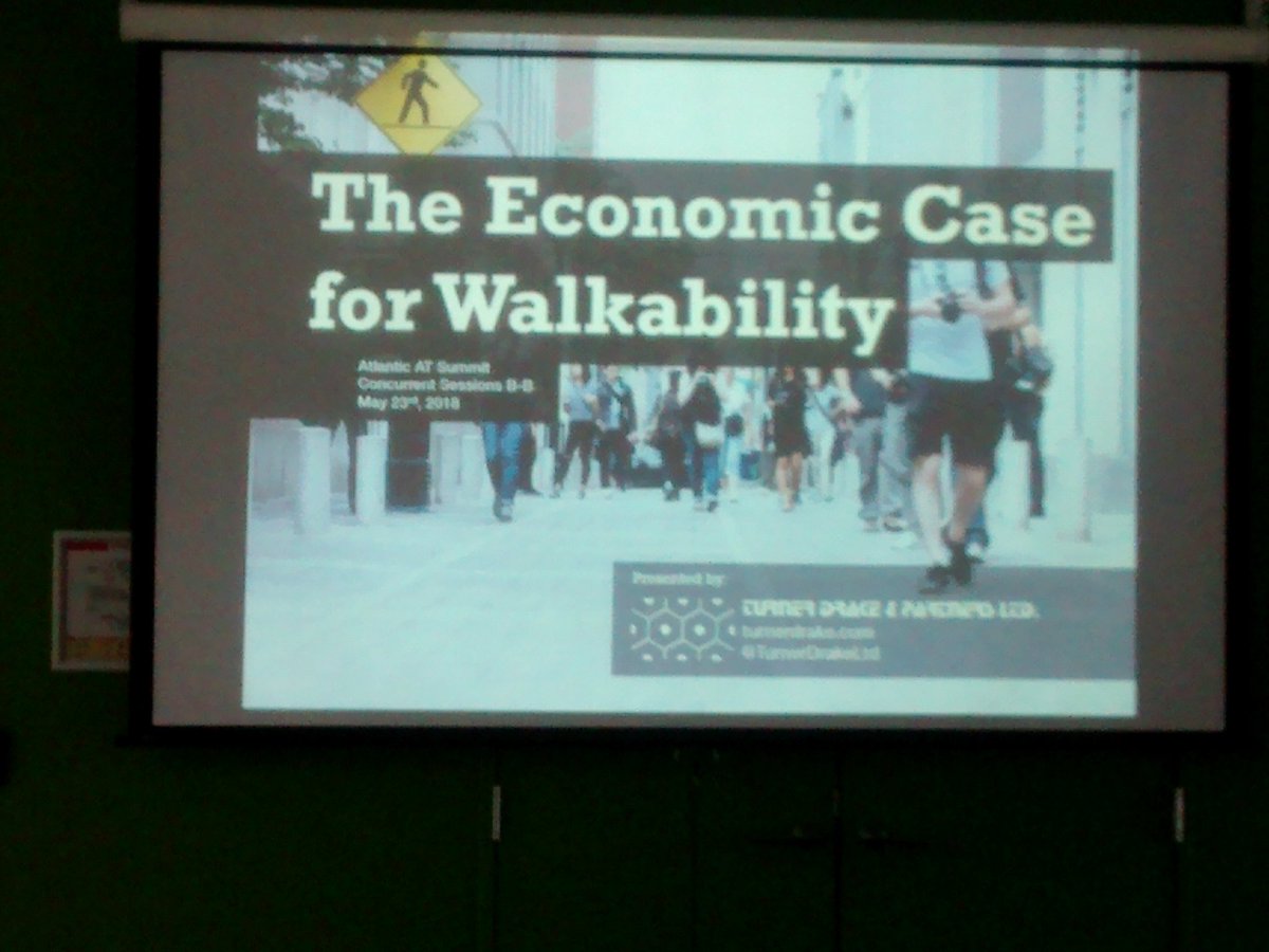 kawcanoe's tweet photo. @neil_lovitt speaking at the #AtlanticATSummit on planning and economic intelligence, $700-$3000 increase in real estate value per walk point in walk score. https://t.co/R5SQJkNSLe