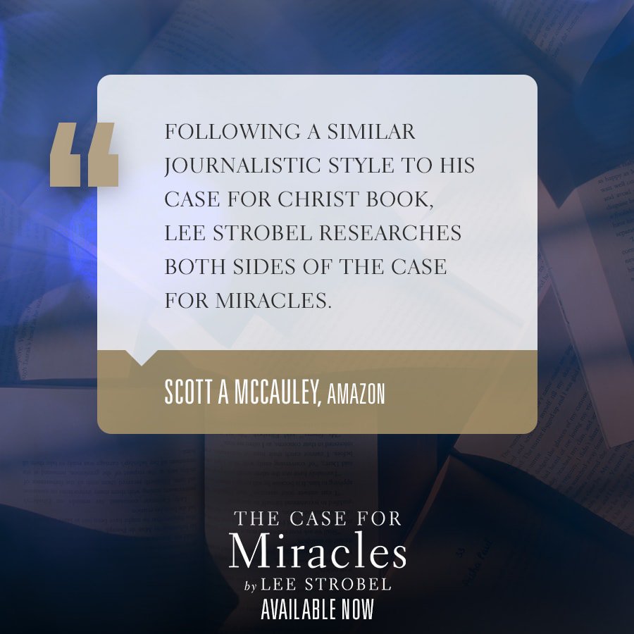 LeeStrobel's tweet photo. Those seeking more of #CaseforChrist can find further evidence of the miraculous in #CaseforMiracles! Thank you Scott A McCauley for your kind and thorough recommendation.
Check out more Amazon reviews at https://t.co/8UUIhV0ykx. #caseformiracles https://t.co/aUexajvYoK