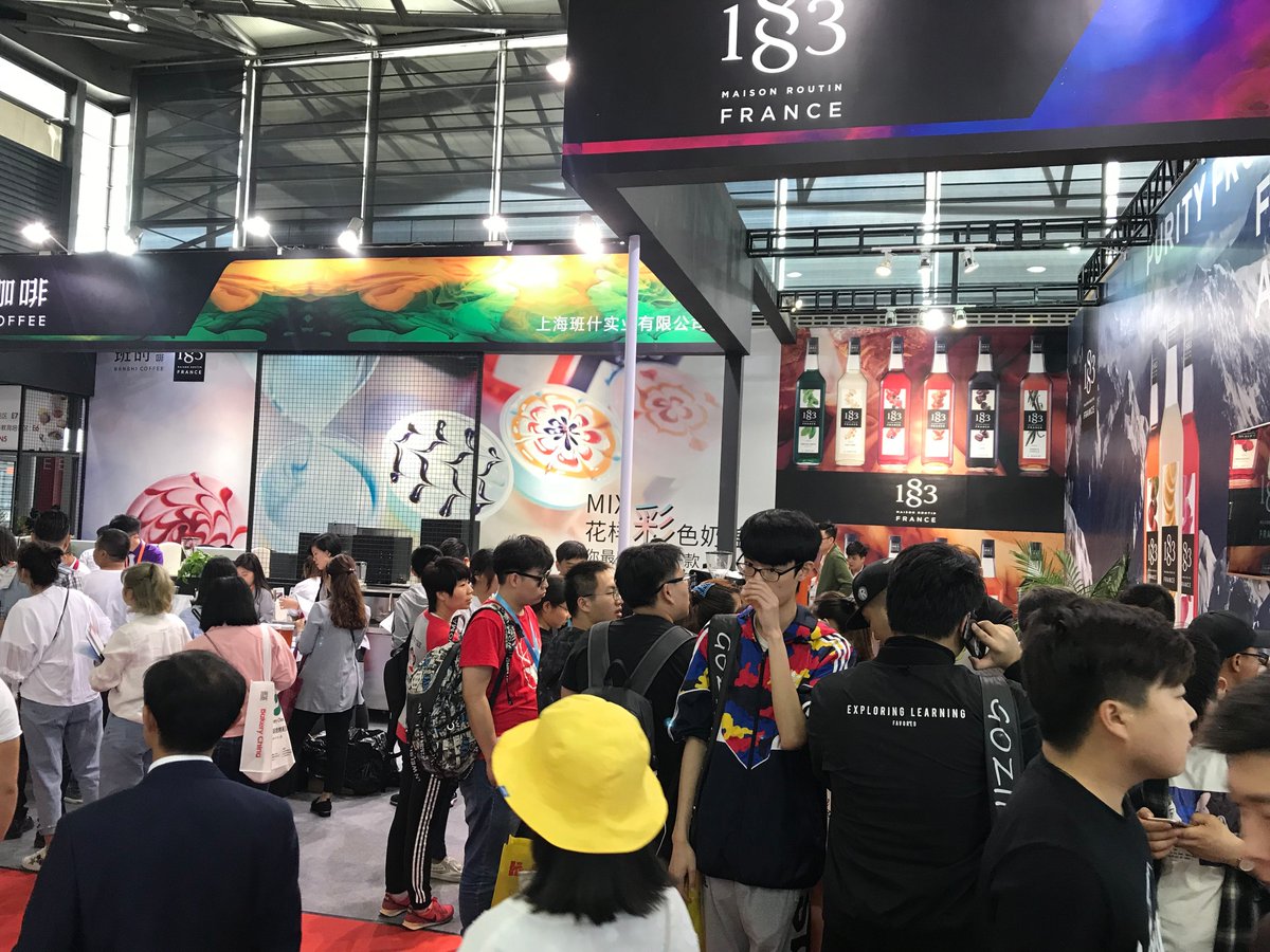1883Syrups's tweet photo. Relive the Bakery Show in Shangai with our ambassador Tristan DESTURA  and Banshi. A colorful event that we are not ready to forget! Enjoy! #Shangai #BakeryShow https://t.co/kJXNxKLUMS