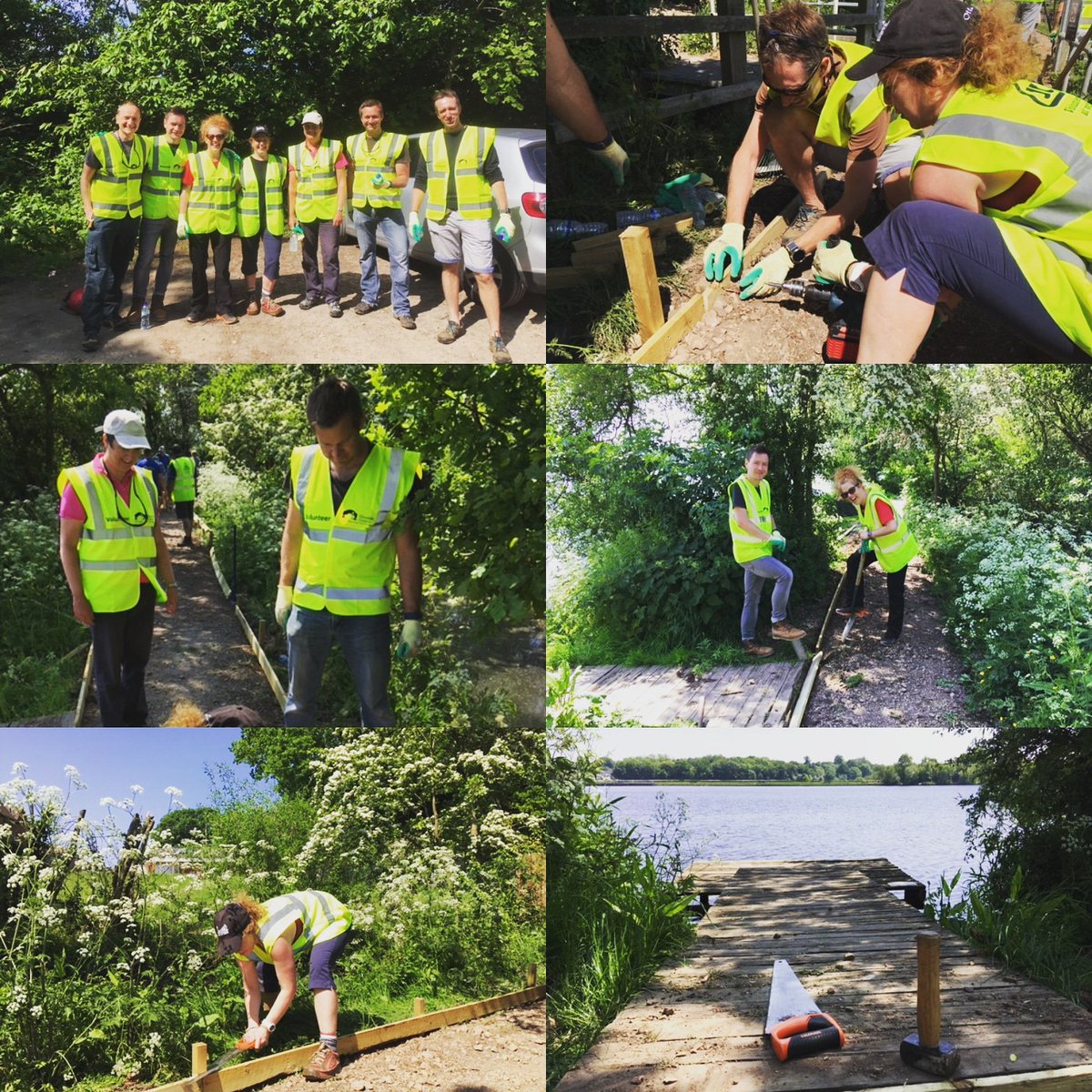 FDB_UK's tweet photo. And in another part of #Birmingham some of the team were out #VolunteeringAtWork with @CanalRiverTrust repairing a pathway at #EarlswoodLakes. Good job everyone! #CharityDays #WeAreFDB https://t.co/cGmtmi61BA