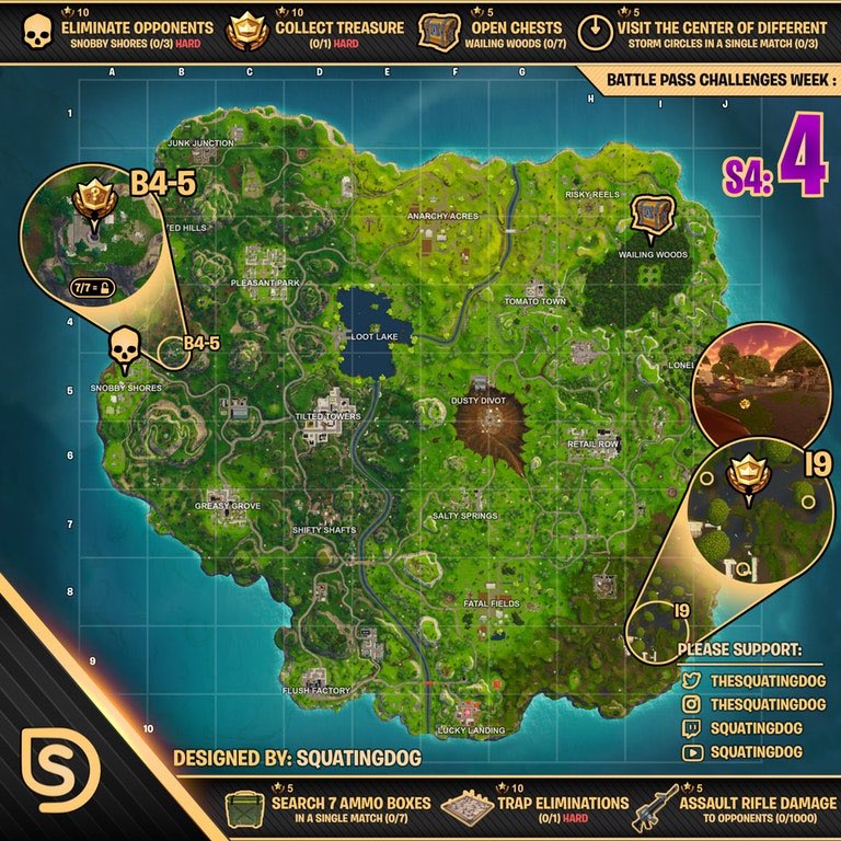 lukeshoewalker's tweet photo. Something to help you out! #fortnite #cheatsheet #week4challenges https://t.co/8tuA0s3m22