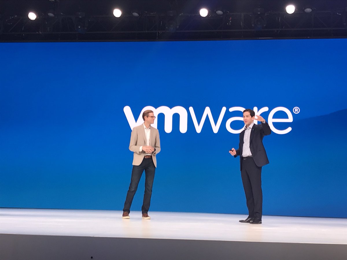 Our very own <a href="/noahsw/">Box</a> on stage with Okta CEO <a href="/toddmckinnon/">Todd McKinnon</a> talking about the game-changing partnership of <a href="/okta/">Okta</a> and <a href="/VMware/">VMware</a> - giving customers best of breed identity conditional access + device trust  and security intelligence  #WorkspaceONE #Oktane18