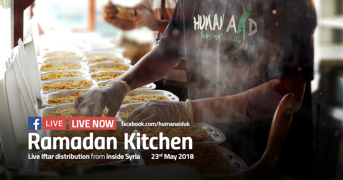 HumanAidAdvoc's tweet photo. #RamadanKitchen | We are LIVE inside #Syria, distributing Iftar to thousands of Syrians.
WATCH HERE | https://t.co/BlrwOFAuTi
Feed a family for only £5 every Iftar!
DONATE | https://t.co/cYAW48Gsev https://t.co/KkD12obFYQ