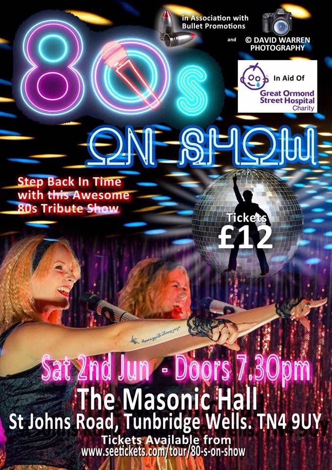 Our next big show :
June 2nd Tunbridge Wells Kent with the fantastic @80sonshow and all for an amazing cause <a href="/GreatOrmondSt/">Great Ormond Street Hospital for Children</a> 
Get your tickets now: 
seetickets.com/tour/80-s-on-s… 
Hope to see you all there supporting : 
Please RT 
#80sonshow #80s #GreatOrmondStreet #BulletPromotions RT