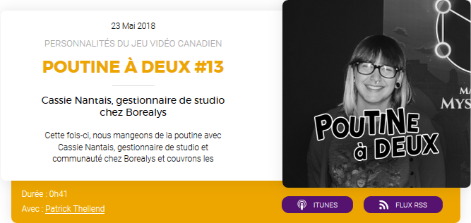 poutineadeux's tweet photo. À quoi servent tout ces groupes et organismes qui gravitent autour du JV montréalais?

Nous en parlons avec Cassie Nantais (@classie_ko) de chez @BorealysGames, La guilde et @gangdedevs!

https://t.co/CTpNAJlqLf

#gamedev #podcast #montreal https://t.co/IH4ue3Bbwz