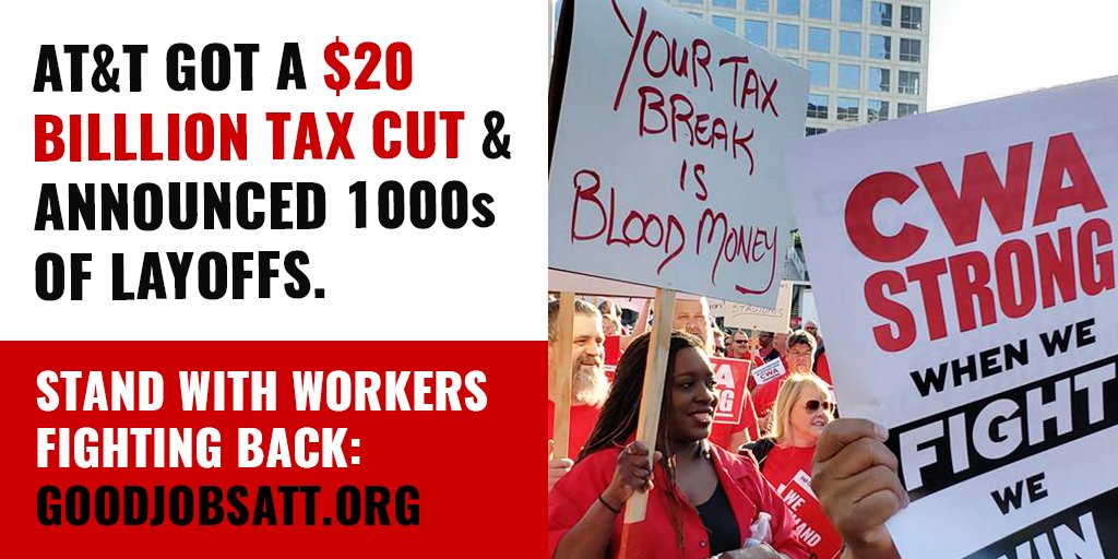 14,000 working people at <a href="/ATT/">AT&T</a> may strike soon if necessary for good jobs, affordable healthcare, and a secure retirement. #NoJobsNoDeal #1u

Stand with them in their fight. Sign the petition: GoodJobsATT.org