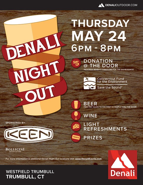 CTEnvironment's tweet image. Join us for a pint tomorrow night in Trumbull! @DenaliStores  thought of a fun way to support CFE/Save the Sound... #exploreCT facebook.com/events/3705248…
