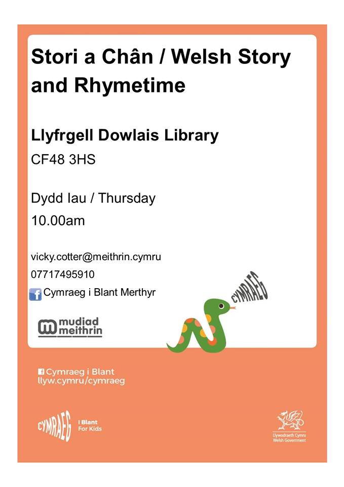Tomorrow night at Dowlais library - story and rhyme!