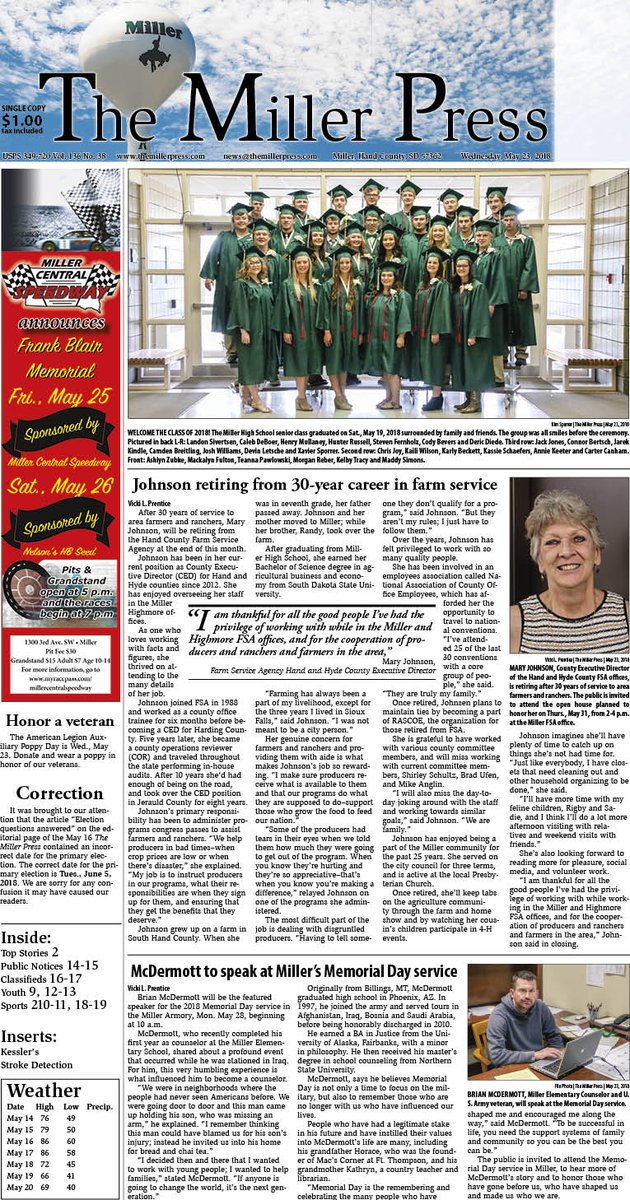 MillerPress1's tweet photo. Page one is smoking as well as our 20 page paper. Grab yours today or come in and get a subscription to stay up to date on happenings. https://t.co/BFeHUkXO6x