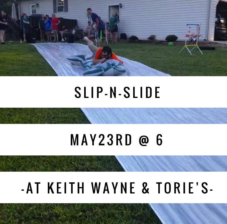 FB_students's tweet photo. Hey guys! The Slip-n-Slide is TONIGHT! ▶️▶️ If you’re not sure how to get there send us a message! https://t.co/6gXdD5cTA8