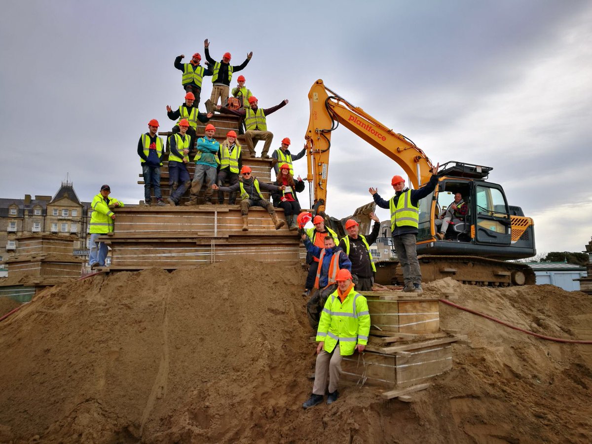 KOTSRedcar's tweet photo. Our Sandies have landed!! If you want to learn how sandsculpturing is done come along tomorrow and/or Friday. We need volunteers and you’re all welcome to come along and join in the fun. @SandSculptureUK @RedcarCleveland @Redcartown @lovembro @gui https://t.co/JT17tGSfNm